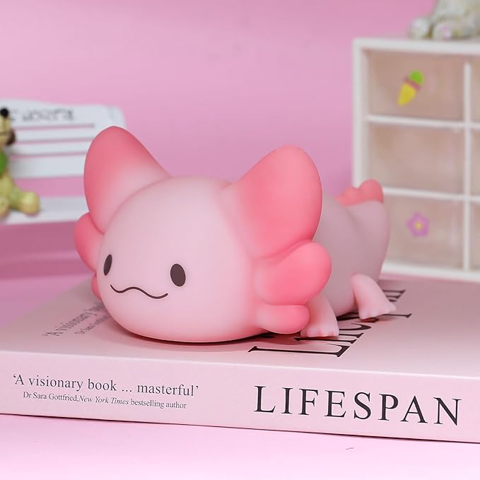 Tremdwoto Axolotl Night Light, 7 Colors Changing Cute Night Light for Kids with Dimmable & Timer,Lovely Rechargeable Novelty Nursery Light,Baby Room Decor,Axolotl Gifts for Girls and Boys - Bloomnest