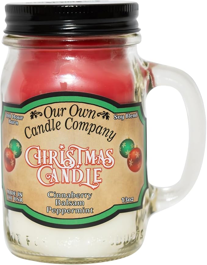 Our Own Candle Company, Christmas Triple Scented Mason Jar Candle, 100 Hour Burn Time, 13 Ounces - Bloomnest