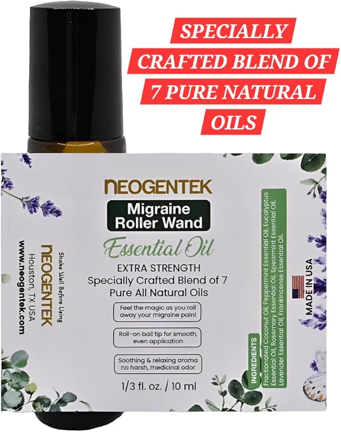 Migraine, Sinus Essential Oil Roller | Crafted Blend of 7 Powerful Essential Oil | Made in USA | Natural Comfort & Relaxation – Aromatherapy Roll-On for Headache, Migraine, Sinus – 10ml - Bloomnest