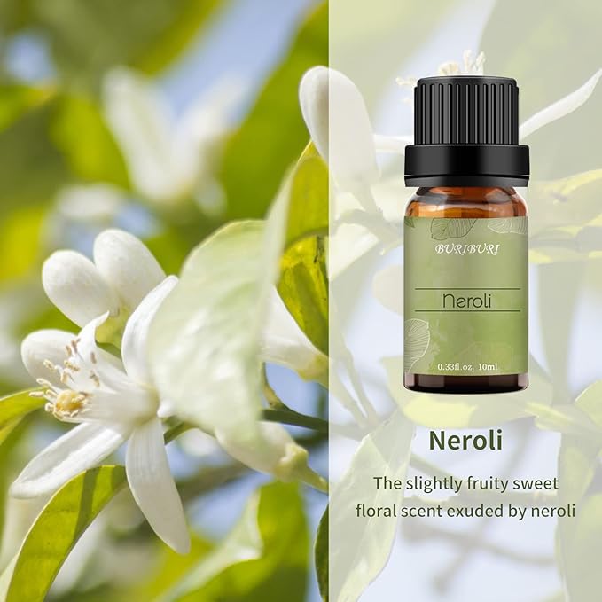 Neroli Organic Essential Oil 100% Pure, Undiluted, Natural, Aromatherapy Orange Blossom Oils 10ML BURIBURI