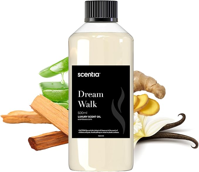 Scentia Hotel Diffuser Oil Inspired by The 5- Star Hotel Scent - 500 ml 16.9 fl oz - Essential Oil Blend for Diffuser Refill,White Tea Oil for Aromatherapy Diffusers and Humidifiers - Dream Walk - Bloomnest