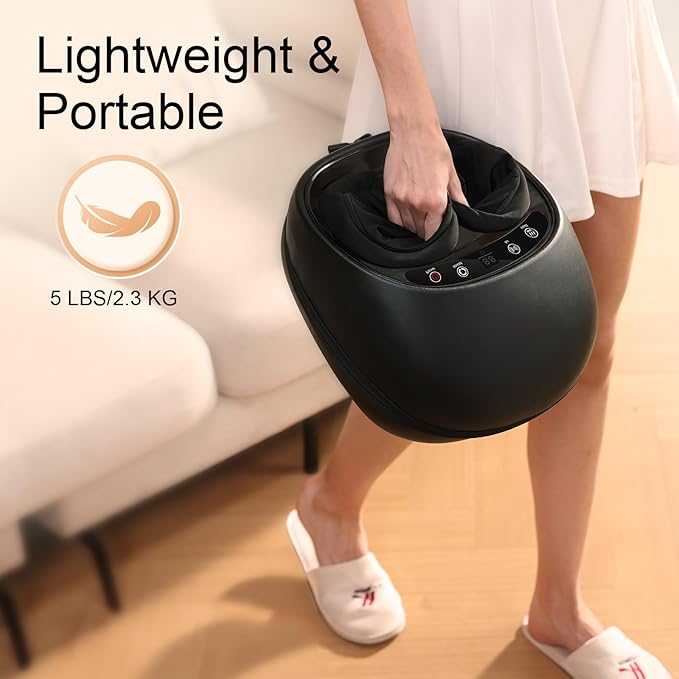 Foot Massager with Heat, Deep Kneading Therapy Compression, Shiatsu Feet Massager Machine for Plantar Fasciitis, Neuropathy Pain, Birthday Gifts for Women Mom Men Dad - Bloomnest