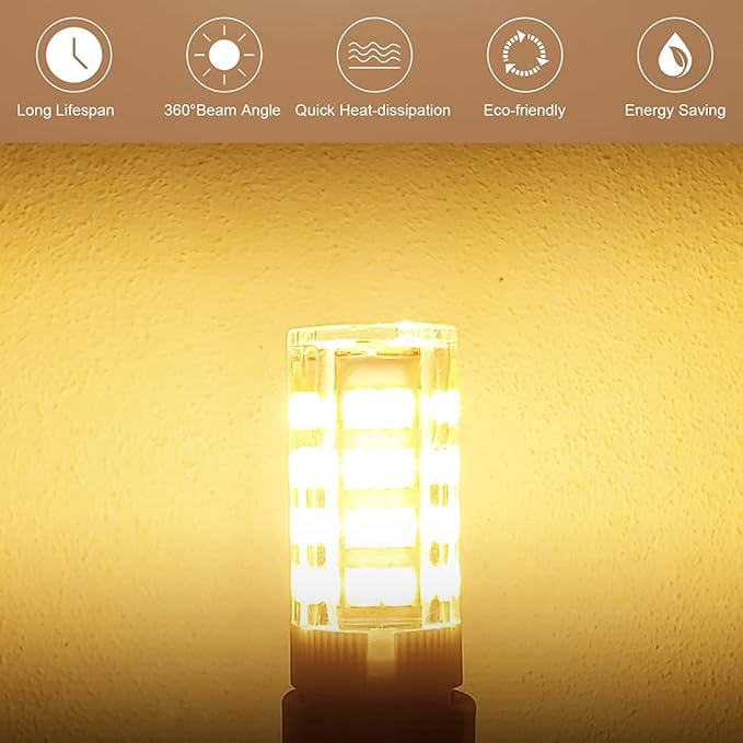KAKEMONO E12 LED Candelabra Light Bulbs 4W, 40W Halogen Equivalent, Warm White 2700K C7 T4 120V for Ceiling Fan, Chandelier, Pendant Lighting, Salt Lamp - Non-dimmable, 2 Pack - Bloomnest