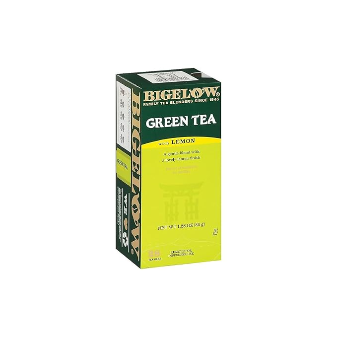 Bigelow Green Tea With Lemon, Lemon, 0.34 Lbs, 28/box - Bloomnest