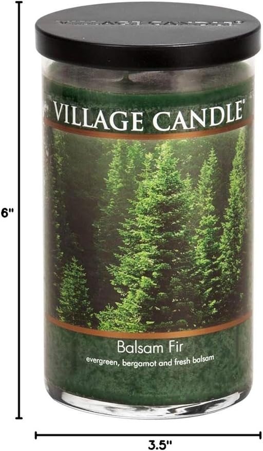 Village Candle Balsam Fir Large Tumbler Glass Jar, Scented Candle, Notes of Evergreen, Bergamot, and Fresh Balsam, 19 oz. - Bloomnest