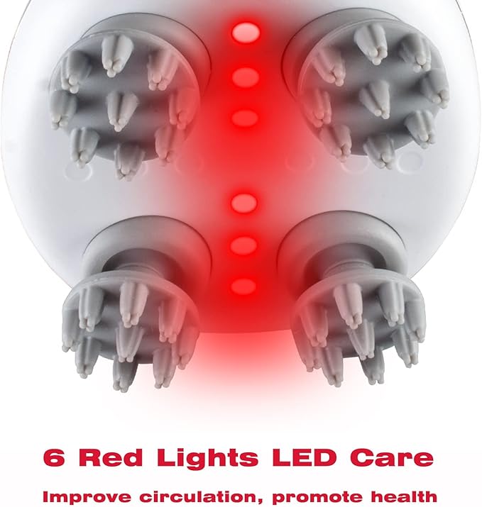 Electric Scalp Massager with red Light Therapy,Waterproof Head Massager with 108 nodes,4 Modes,Wireless Charging to Relieve deep Tissue Pressure mxm2mxm---Letlifebekindtohealthletlifeflourishandimprove