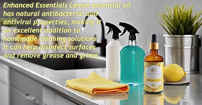 Luxurious Lemon Essential Oil by Enhanced Essentials| Slow Distilled & Pure| for Home Cleaning & Fragrance,Diffusers,Aromatherapy,Bath,Soap & Candle Making|Ideal for Business|3.38 Fl Oz (100 ml) Bloomnest