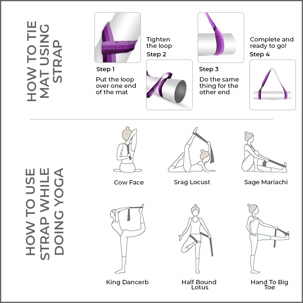 Yoga Mat Carrier Strap | Adjustable Mat Holder Sling for Carrying Mats | Thick & Comfy Texture | Yoga Mat Strap