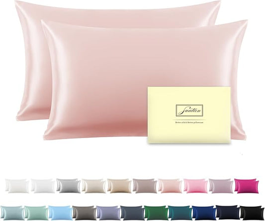 Silk Pillow Cases 2 Pack Soft Breathable and Sliky King Size Pillow Cases Set of 2,Natural Mulberry Silk Pillowcase Set of 2 for Hair and Skin with Hidden Zipper (Coral,20"X 36",2pcs) - Bloomnest