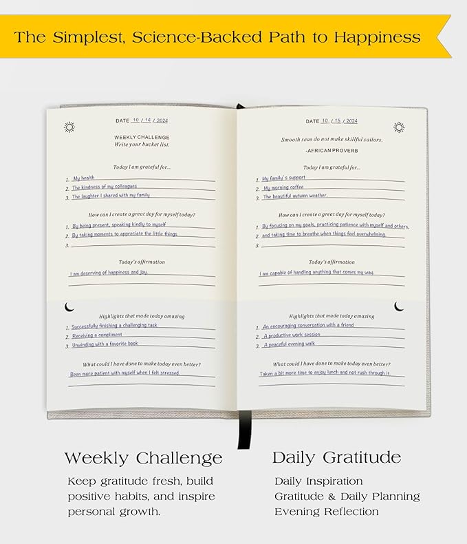 The Original Gratitude Journal - 5 Minute Gratitude Practice with Inspiring Prompts & Quotes for Mindfulness, Reflection & Personal Growth 2026 - Wellness Journal for Men & Women Bloomnest
