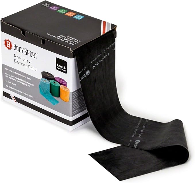 Body Sport Exercise Band, 50 yd. x 4 in. Roll - Home & Gym Fitness Equipment for Stretching, Strength Training & Physical Therapy - Bloomnest