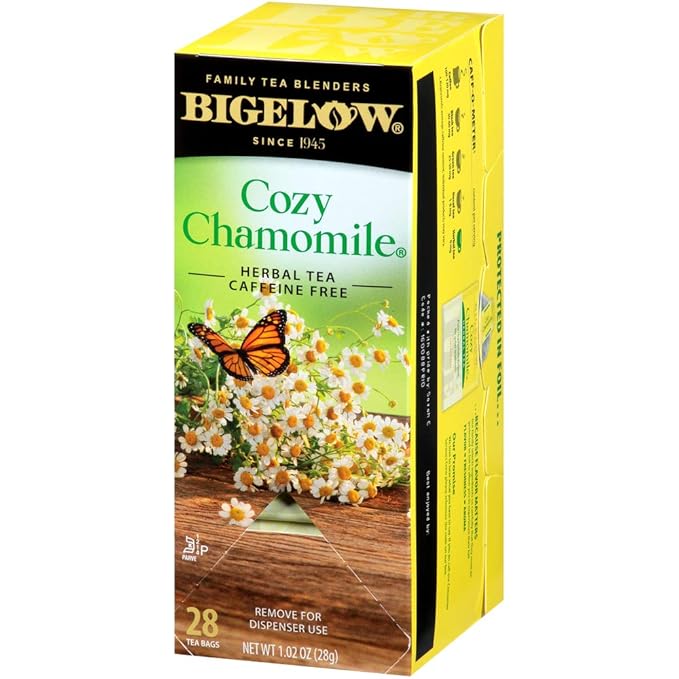 Bigelow Cozy Chamomile Herbal Tea Bags 28-Count Box (Pack of 3) Chamamile Tea Bags Relaxing Herbal Tea All Natural Gluten Free - Bloomnest