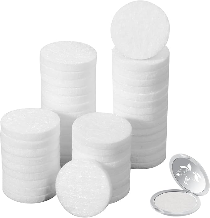 Diffuser Refill Pads, 50 Pcs 1 Inch Round Essential Oil Diffuser Pad Mini Microfibre Air Filter Scent Pads Unscented Pad for Humidifier Air Purifier Home Car Plug in Diffuser-Refill (White) - Bloomnest