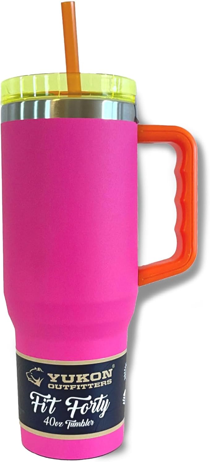 Yukon Outfitters Fit Forty 40oz Double Wall Vacuum Insulated Stainless Steel Tumbler with Reusable Straw & Ergonomic Handle | For Hot or Cold Beverage, Crystal Beach - Bloomnest