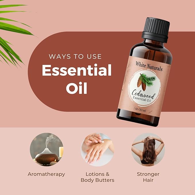 Cedarwood Essential Oil - Organic Pure Natural Undiluted Cedar Wood for Aromatherapy Home Diffuser, Premium Therapeutic Grade, Perfect for Massage Hair Body Skin Candle Soap Making with Glass Dropper - Bloomnest