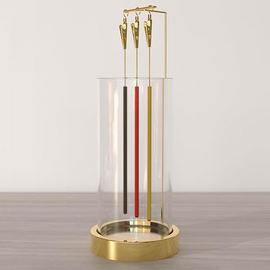 Incense Holder Ash Catcher - Upside Down Glass Incense Holder for Sticks, Reverse Inverted Anti Ash No Mess Insence-Stick Holder, Modern Metal Vertical Incense Burner for House Decor, Gold - Bloomnest