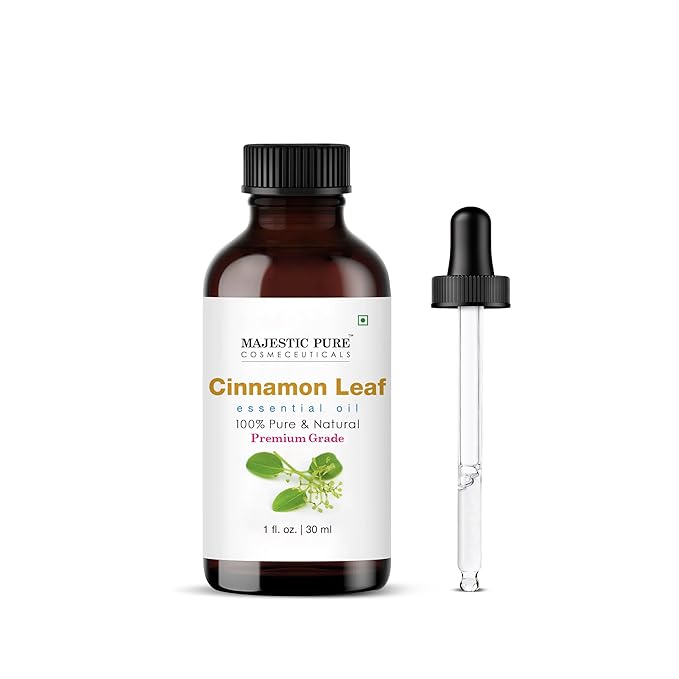 Majestic Pure Cinnamon Essential Oil with Glass Dropper - 1 Fl Oz - 100% Pure and Natural Cinnamon Oil - Premium Grade Essential Oils for Diffuser, Aromatherapy, Soap and Candle Making - Bloomnest