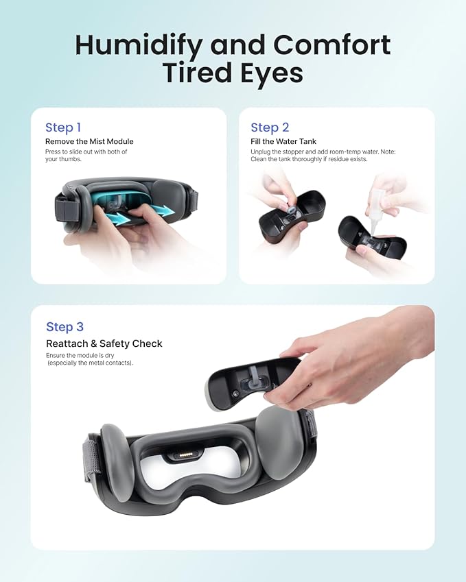 RENPHO Eyeris Caligo Eye Massager with Mist & Temple Massage, Christmas Birthday Gifts for Women Men Mom Dad Her,FSA Eligible HSA Temple Massager for Migraines,Head Circumferences 21.7in to 27.5in - Bloomnest
