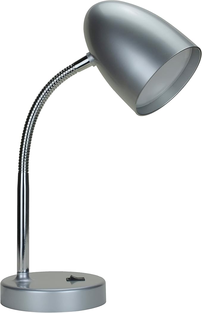 ENERGETIC SMARTER LIGHTING LED Desk Lamp, Flexible Gooseneck with Table lamp, 3.5W 240LM 4000K Cool White Study Lamps for Bedroom and Office, Eye Protection, ETL Listed Silver - Bloomnest