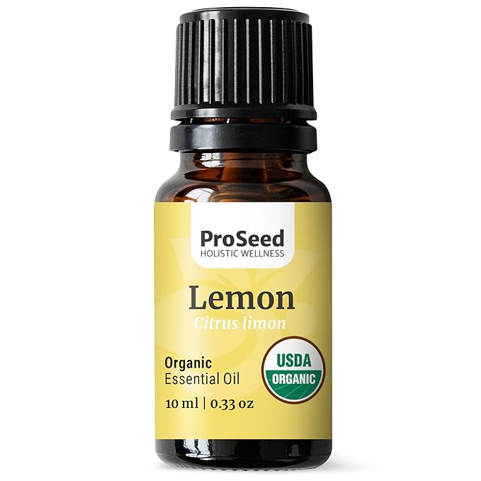 ProSeed Organic Essential Oil – Steam Distilled for Aromatherapy, Calm & Skin Care – Non-GMO, Handmade 10ml (0.33oz) (Lemon) - Bloomnest