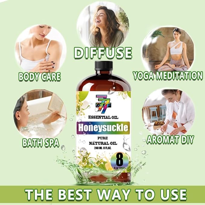 Honeysuckle Essential Oil (8 oz / 240 ml) – Honeysuckle Oils for diffusers, humidifiers, Home Baths, Cleaning Products, Yoga, DIY Soaps and DIY Scented Candles - Bloomnest