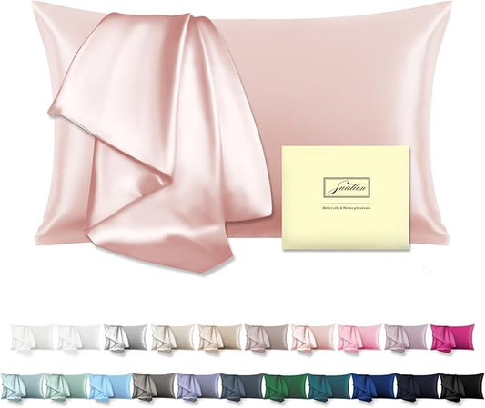 Mulberry Silk Pillowcase for Hair and Skin Pillow Case with Hidden Zipper Soft Breathable Smooth Cooling Silk Pillow Covers for Sleeping (Coral, King,1Pcs) - Bloomnest