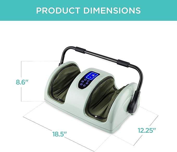 Best Choice Products Heated Shiatsu Foot Massager for Pain Relief, Plantar Fasciitis, Neuropathy, Blood Circulation w/Compact Design - Sage Green - Bloomnest