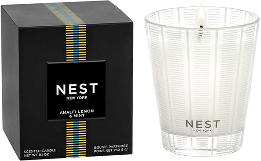 NEST New York Scented Classic Candle, Amalfi Lemon & Mint - 8.1 oz - Up to 60-Hour Burn Time - Reusable Glass Vessel - Bloomnest