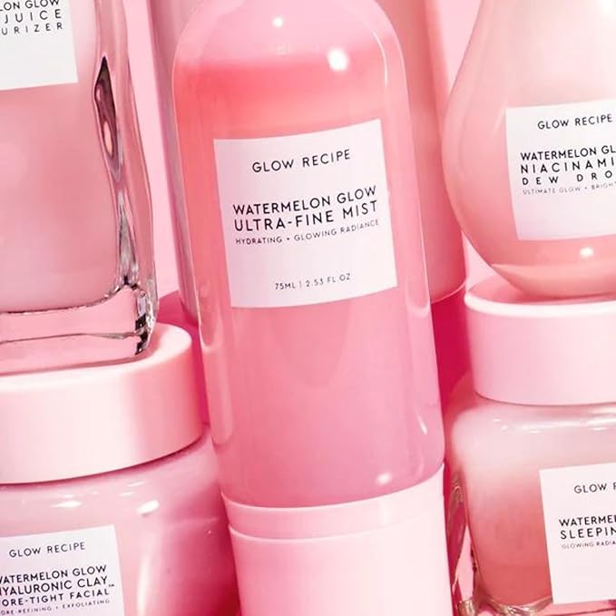 Glow Recipe Watermelon Glow Facial Spray + Hydrating Mist - Ultra-Fine Face Mist with Hyaluronic Acid + Hibiscus AHA to Refresh Dry Skin & Enhance Dewy Makeup - Suitable for All Skin Types (75ml) - Bloomnest