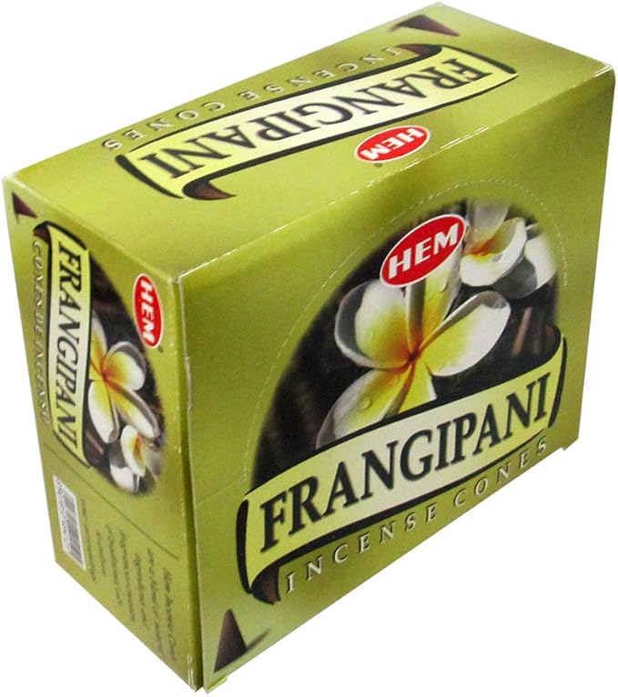 TRUMIRI Incense Cone Holder Bundle with Hem Firangipani Incense Cones - Pack of 12 (Approx 120 Cones)