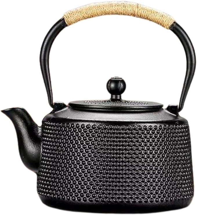 Japanese Cast Iron Tea Kettle with Infuser Metal Teapot for Home and Office Small Sturdy Desktop Tea Kettle Retro Design