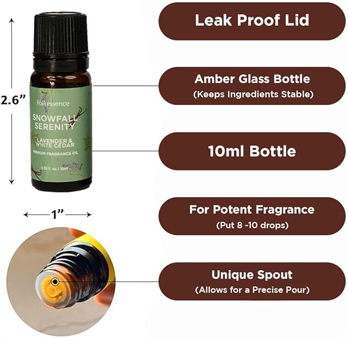 Folkulture Christmas Fragrance Oil | Pack of 3 Christmas Essential Oils Set | Scented for Diffusers | Christmas Gifts | Frankincense Cinnamon, Lavender – Winter Wonderland Themed - Bloomnest