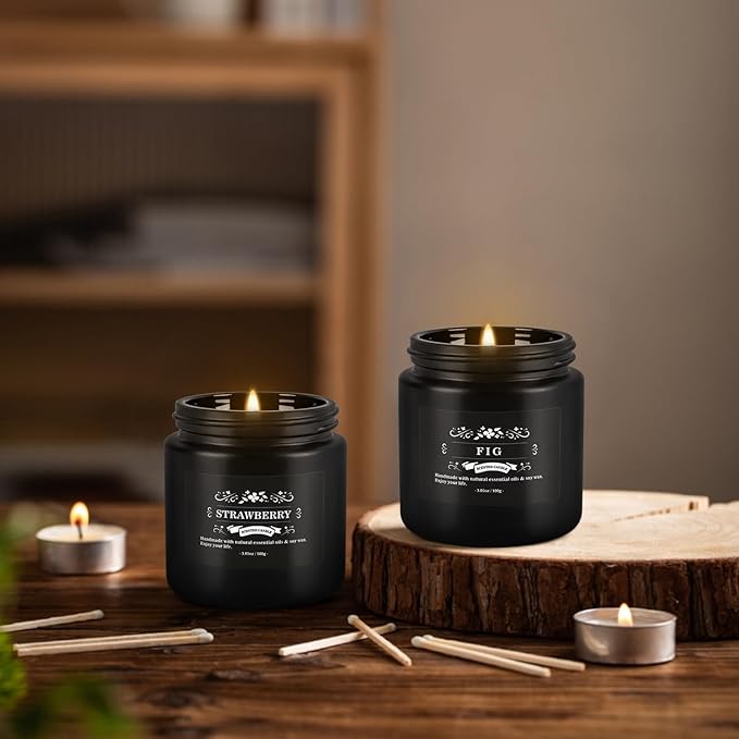 12 Pcs Halloween Scented Candles with Added Natural Essential Oils, 3.05oz, Suitable for Various Festivals, Parties, Yoga, and Home Scene(Black) - Bloomnest