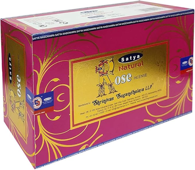 Natural Rose Incense Sticks and Incense Stick Holder Bundle Insence Satya - Bloomnest