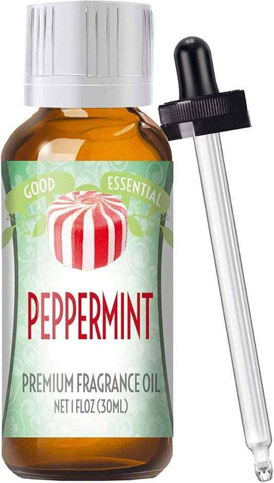 Good Essential Professional Peppermint Fragrance Oil 30ml (1 fl oz), Peppermint Fragrance Oil for Diffuser, Soap, Lotions, Perfume, Soap & Candle Making GoodEssential