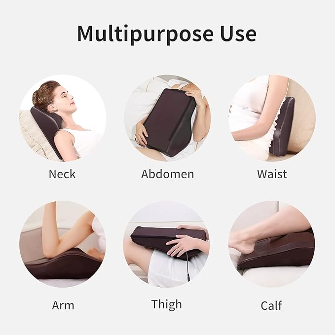 Boriwat Back Massager with Heat, Massagers for Neck and Back, 3D Kneading Massage Pillow for Back, Neck, Shoulder, Leg Pain Relief, Gifts for Men Women Mom Dad, Stress Relax at Home Office and Car Boriwat