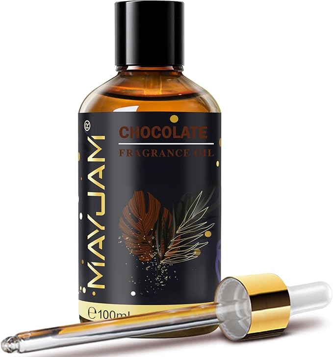 Chocolate Fragrance Oil Essential Oil, MAYJAM 3.38FL.OZ Chocolate Oil for Diffusers for Home, Long Lasting Scented Oils for Soap Candle Making - 100ML MAYJAM