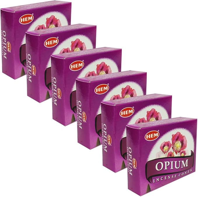 TRUMIRI Incense Cone Holder Bundle with Hem Opium Incense Cones - Pack of 6 (Approx 60 Cones) TRUMIRI