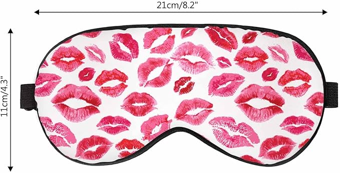 Kiss Sleep Eye Mask Lipstick Red Pink Lips Men Women Sleep Mask with Adjustable Strap Eye Cover Eye Shade for Travel, Nap,Meditation - Bloomnest
