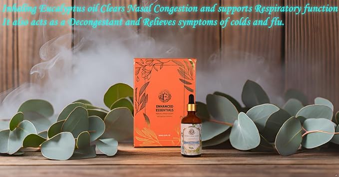 Luxurious Eucalyptus Essential Oil by Enhanced Essentials|Highly Concentrated,Organic & Slow Distilled Oils for Home,Diffusers,Bath,Gifting,Soap & Candle Making|Ideal for Business| 3.38 fl oz (100 ml) Bloomnest