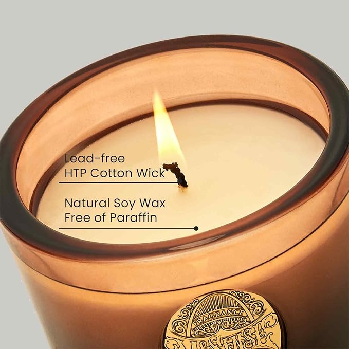 M&SENSE Natural Soy Candle | Mahogany Sandalwood & Black Brown | 9.2 oz, 50H Burn Time | Luxury Scented Candle for Relaxation, Gifting, Home Décor | Ideal for Bedroom, Office, Party Ambiance - Bloomnest