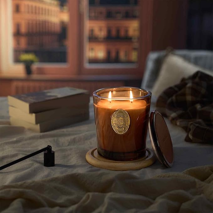 M&SENSE Large Two-Wick Soy Candle | Hot Cocoa & Brown | 19.8 oz, 120H Burn Time | Luxury Scented Candle for Relaxation, Gifting, Home Décor | Ideal for Bedroom, Office, Party Ambiance - Bloomnest