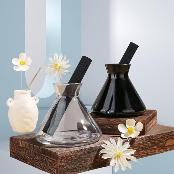 200ml Clear Glass Reed Diffuser Bottles,Empty Refillable Diffuser Bottle for Essential Oils,Aromatherapy Container for DIY Replacement Diffuser,Reed Sticks,Crafts Decor Bloomnest