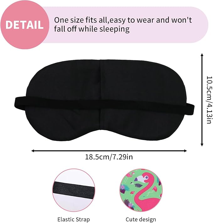 Cute Sleep Eye Masks for Kids, Kawaii Cartoon Kids Sleeping Mask for Women Boys Girls Teens, Soft Plush Adjustable Eyeshade Silk Travel Nap Eye Cover (Pink+Green Flamingo) - Bloomnest