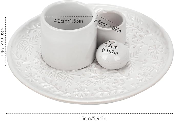 Ceramic Incense Holder Set with Decorative Tray, White, Intricate Pattern Design, 5.9x5.9x2 Inch, for Sticks, Cones, Palo Santo, Sage (White) - Bloomnest