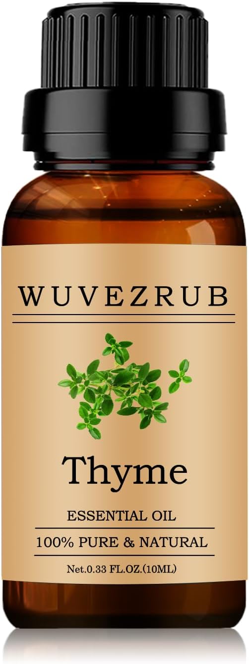 Thyme Essential Oil 10ML, 100% Pure and Natural for Aromatherapy Diffuser - 0.33 Fl Oz WUVEZRUB