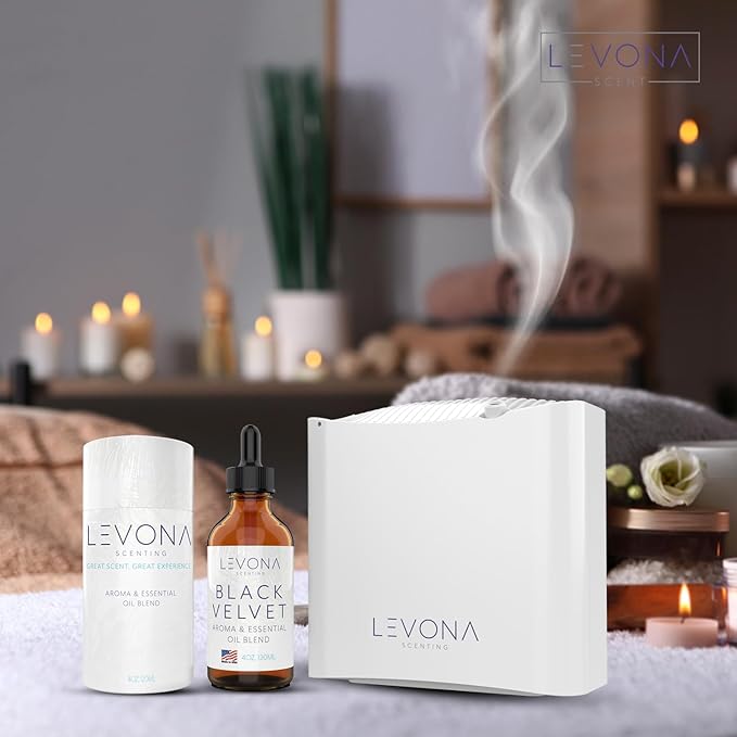 Levona Scents Oil Diffuser Essential Oils: Fragrance Oil for Diffuser - Black Velvette Diffuser Oils Scents - Woody Citrus with Herbal Floral Essential Oil Blends, Oakmoss, White Musk & Sandalwood LEVONASCENT