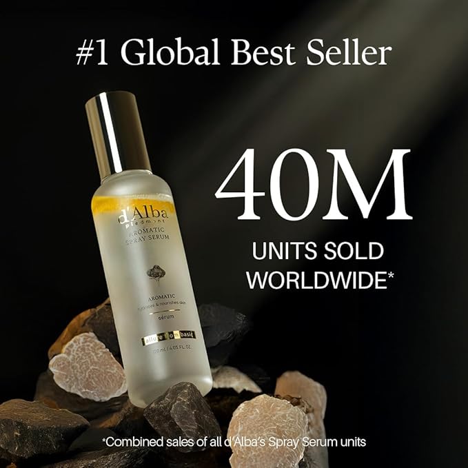 d'alba Piedmont Italian White Truffle First Aromatic Spray Serum, Fragrant VEGAN Glowy Antioxidant Face Mist, Deep Hydration Skin Firmness, Korean Skin Care (4.05 fl.oz) - Bloomnest