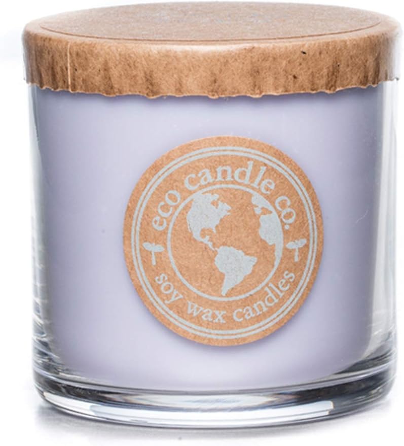 ECO CANDLE CO. Recycled Candle, Lavender Dreams, 6 oz. - Scents of Lavender, Lilac, Sage, & Mimosa - 100% Soy Wax, No Lead, Kraft Paper Label & Lid, Hand Poured, Made from Midwest Grown Soybeans - Bloomnest