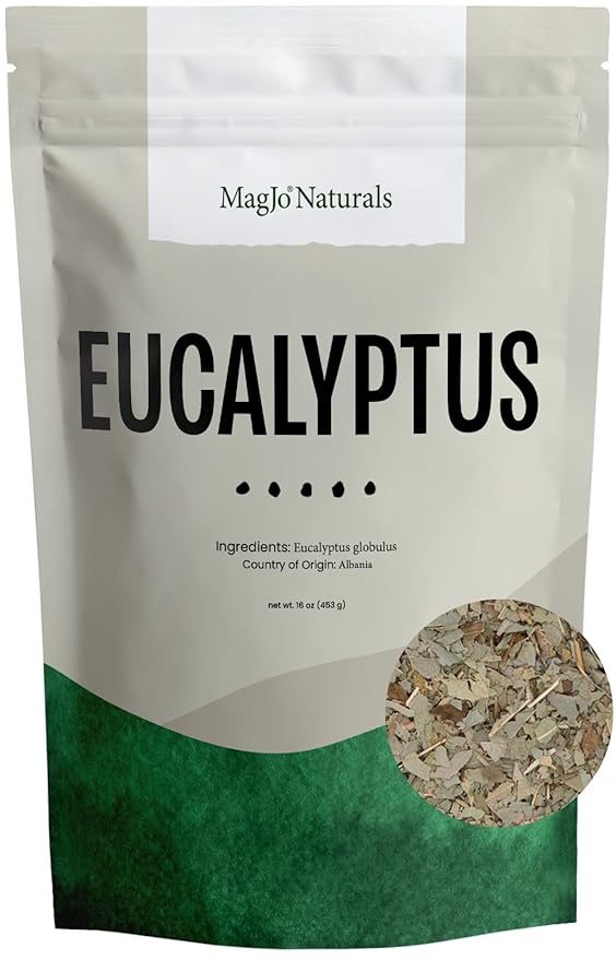 MagJo Naturals Dried Eucalyptus Leaf Cut & Sifted (16 Oz) Herbal Tea, Packaged in the USA with Resealable Bag - Bloomnest